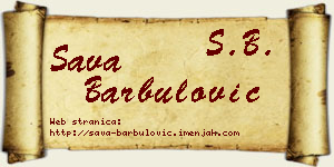 Sava Barbulović vizit kartica